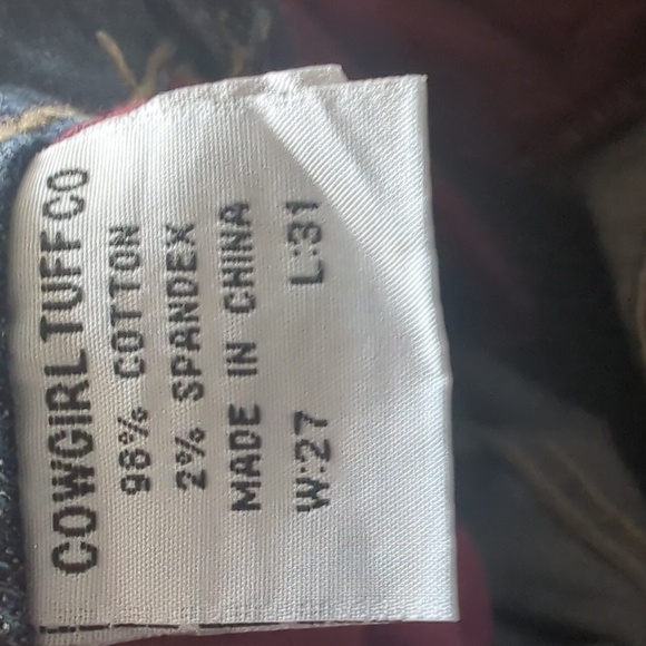 COWGIRL TUFF "Just Tuff" bootcut horseback riding jeans style#JTUFMW sz 27x32L - Picture 14 of 16